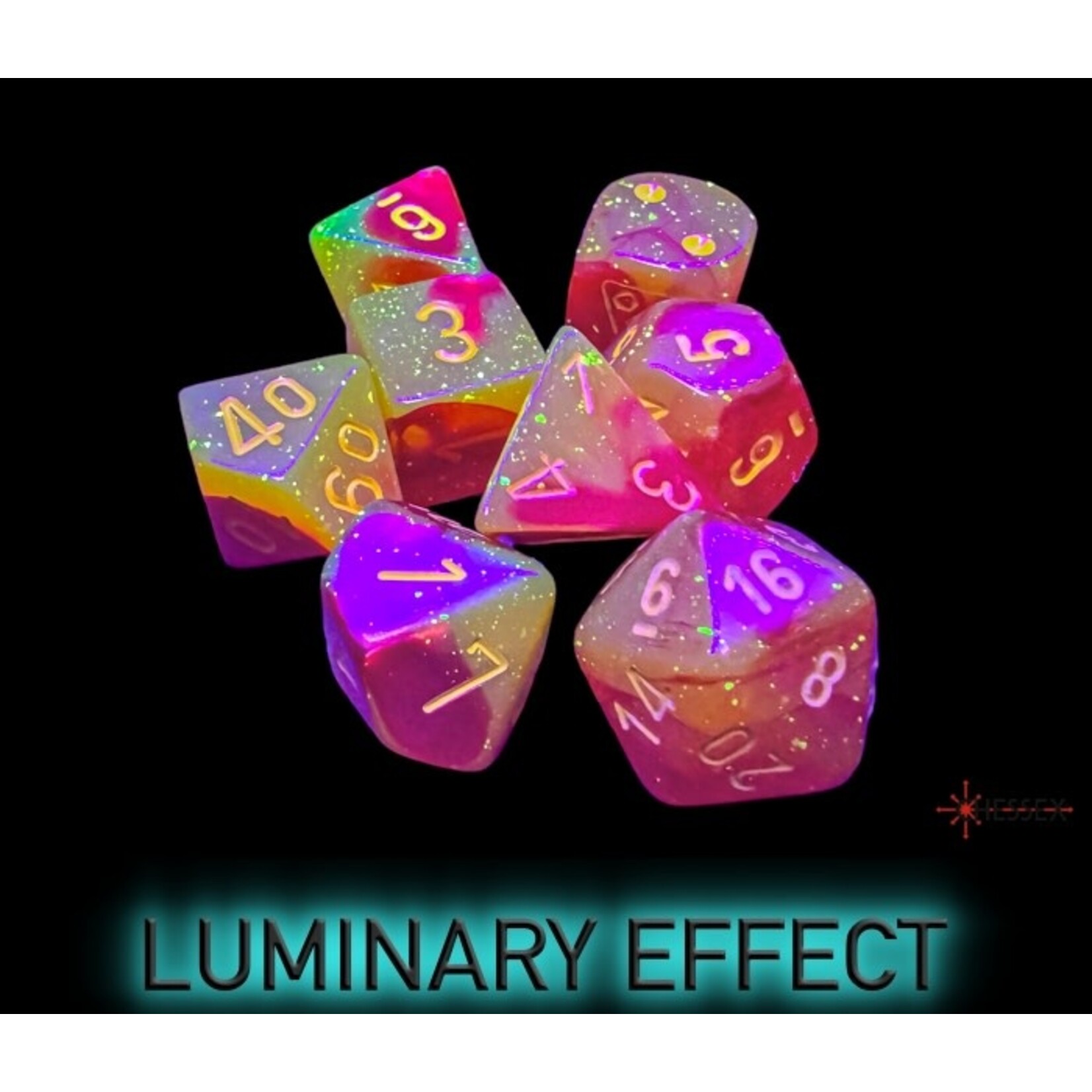 Chessex Gemini Gellow-Red/yellow Polyhedral Luminary 7-Dice Set (with bonus die)