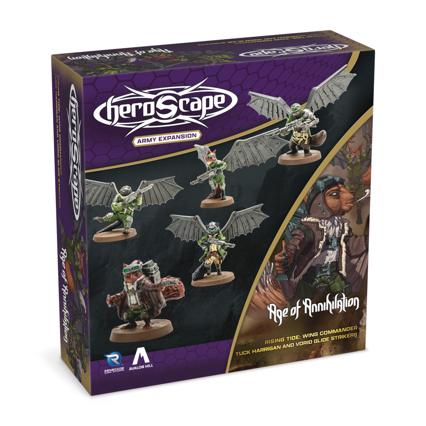 Heroscape: Rising Tide - Wing Commander Tuck Harrigan and Vorid Glidestriker Army Expansion