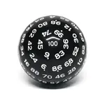 Critical Hit Collectables Single Black D100 Opaque Polyhedral Die with White Numbers for RPGS