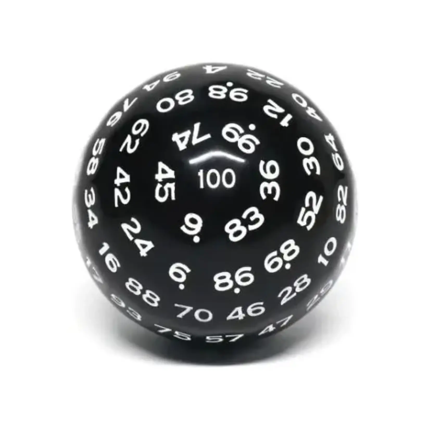 Critical Hit Collectables Single Black D100 Opaque Polyhedral Die with White Numbers for RPGS