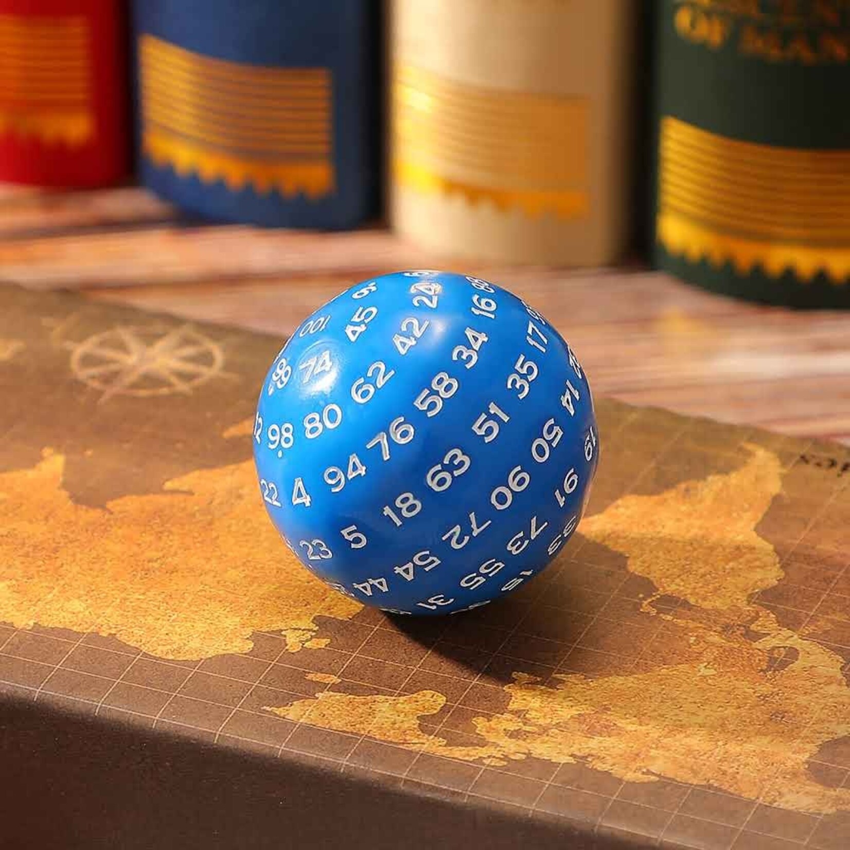 Critical Hit Collectables Single Blue D100 Opaque Polyhedral Die with White Numbers for RPGS