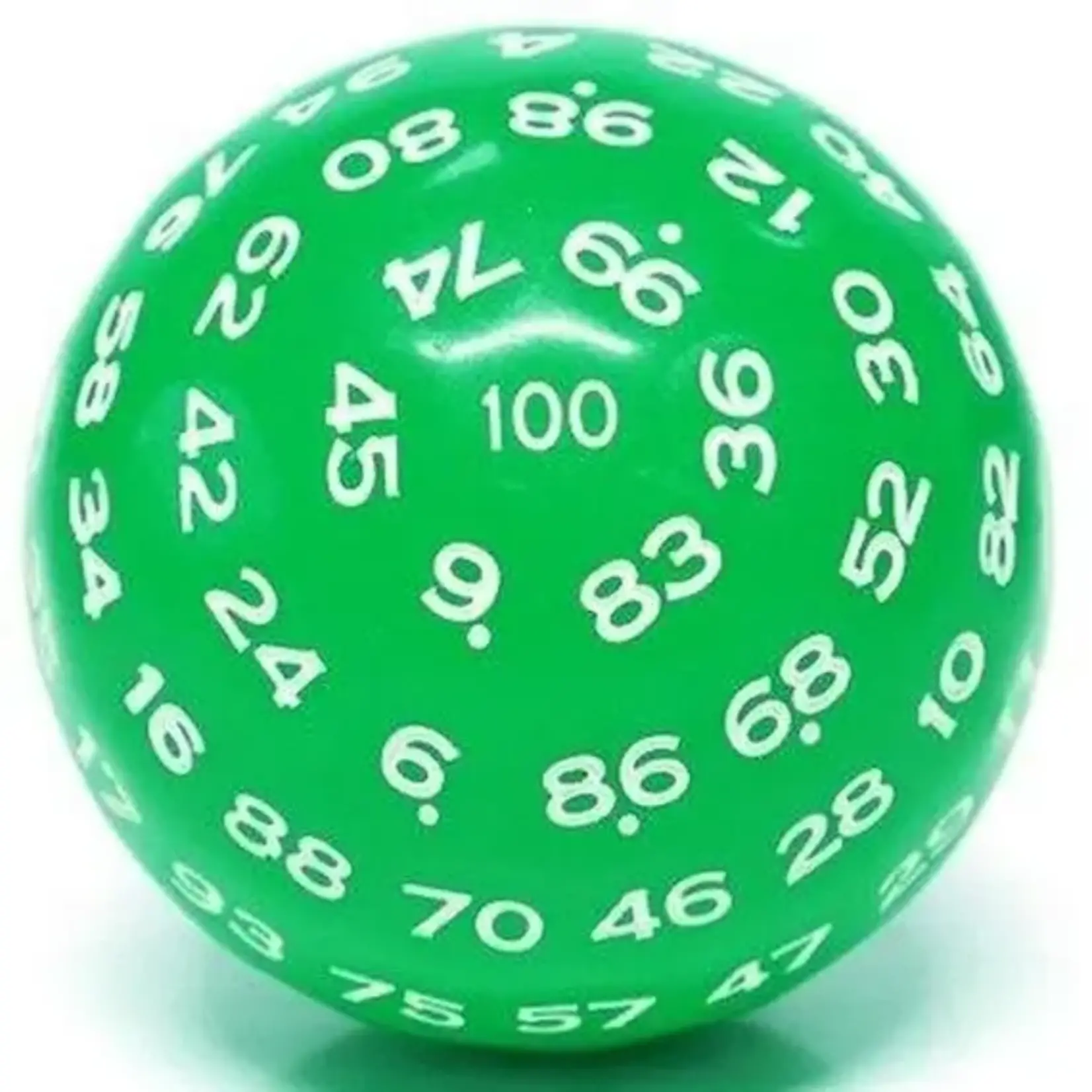 Critical Hit Collectables Single Green D100 Opaque Polyhedral Die with White