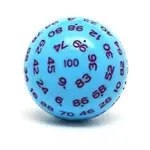 Critical Hit Collectables Single Light Blue D100 Opaque Polyhedral Die with Purple Numbers for RPGS