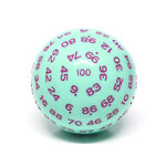 Critical Hit Collectables Single Mint Green D100 Opaque Polyhedral Die with Purple Numbers for RPGS