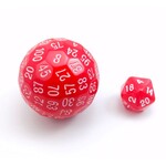 Critical Hit Collectables Single Red D100 Opaque Polyhedral Die with White Numbers for RPGS