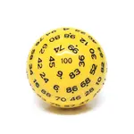 Critical Hit Collectables Single Yellow D100 Opaque Polyhedral Die with Black Numbers for RPGS