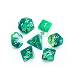 Critical Hit Collectables Green Set of 7 Demon Eye Polyhedral Dice with White Numbers for D20 based RPG's
