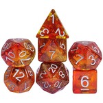 Critical Hit Collectables Orange Set of 7 Dark Nebula Polyhedral Dice with Silver Numbers for D20 based RPG's