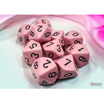 Chessex Opaque Black/pink Set of Ten d10s
