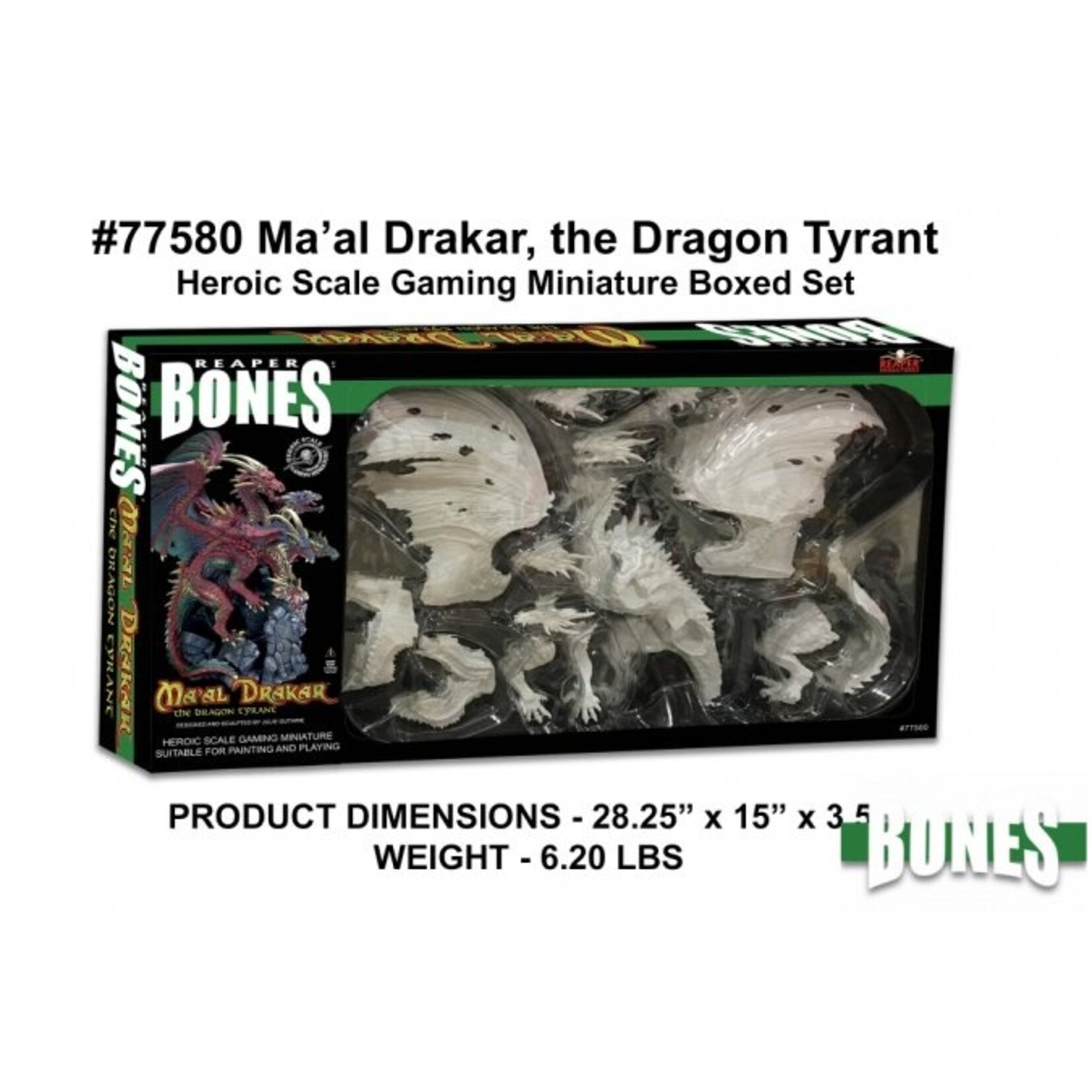 Reaper Miniatures Bones Ma'al Drakar the Dragon Tyrant (Deluxe Boxed Set)