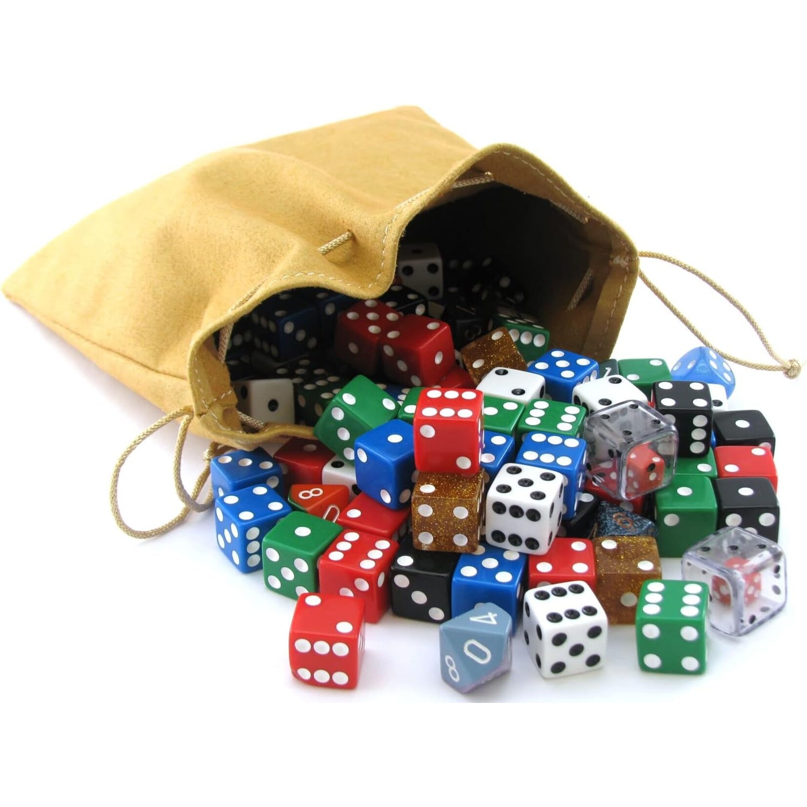 Koplow Games 7" x 8" x 5" Leather Bag Tan Rounded Bottom