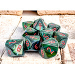 Chessex Scarab Jade/red Ankh Set of 10 d10s