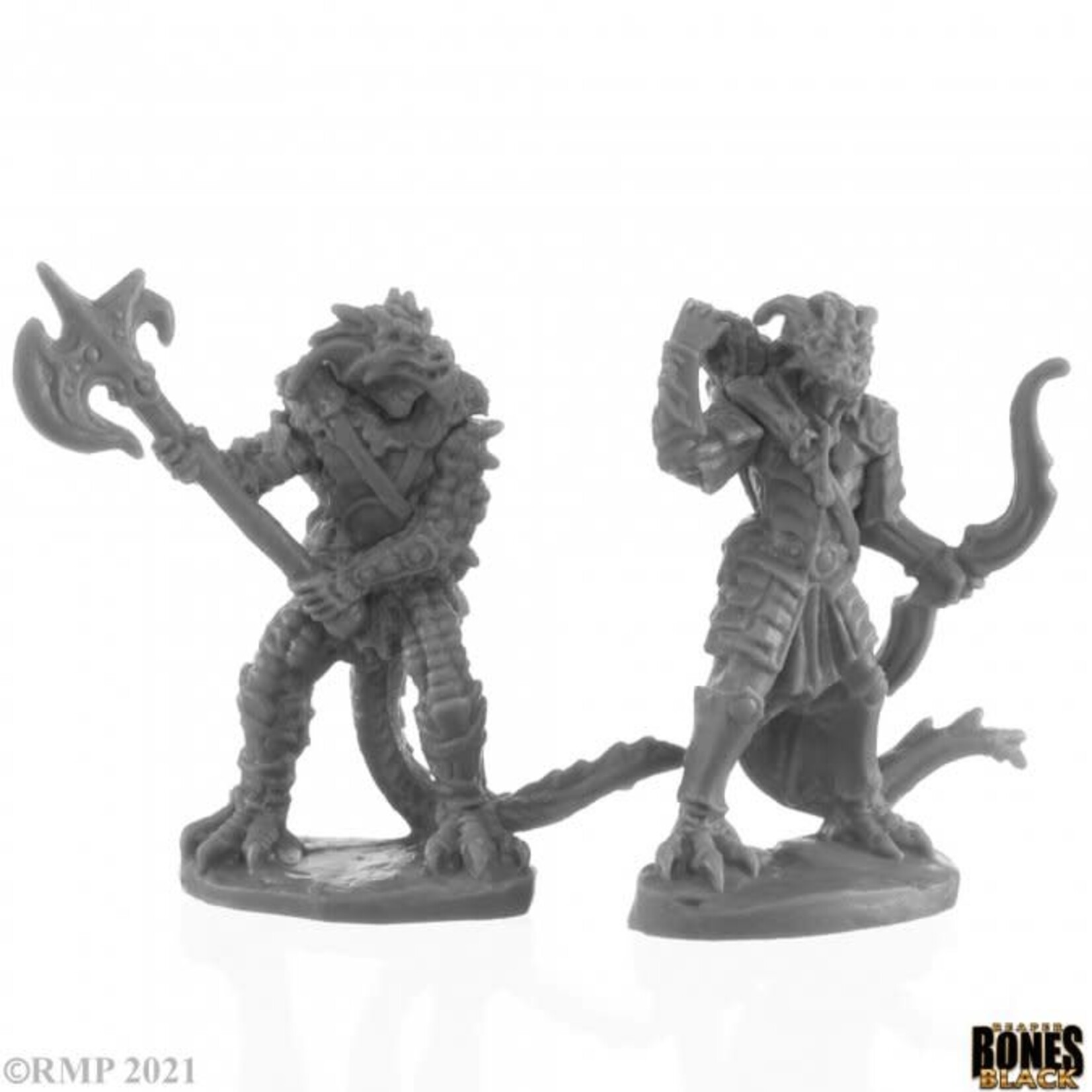 Reaper Miniatures Bones Black: Dragonfolk Fighter and Ranger