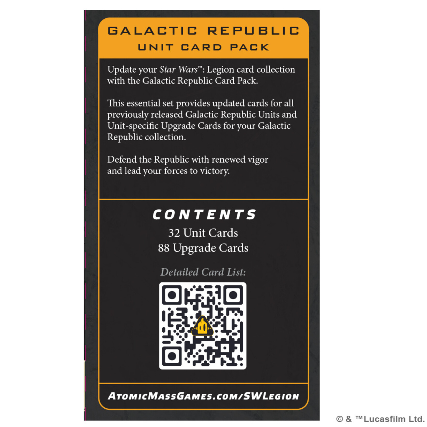 Star Wars: Legion - Galactic Republic Card Pack