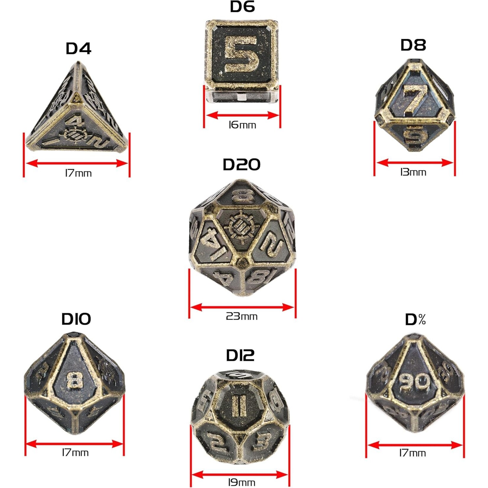 Metal Dice Set: Ancient Bronze (7)