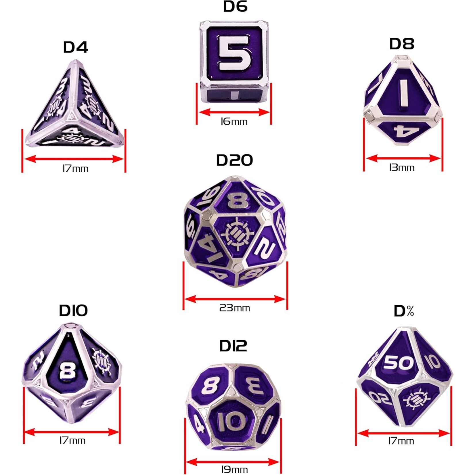 Metal Dice Set: Dragon Purple (7)