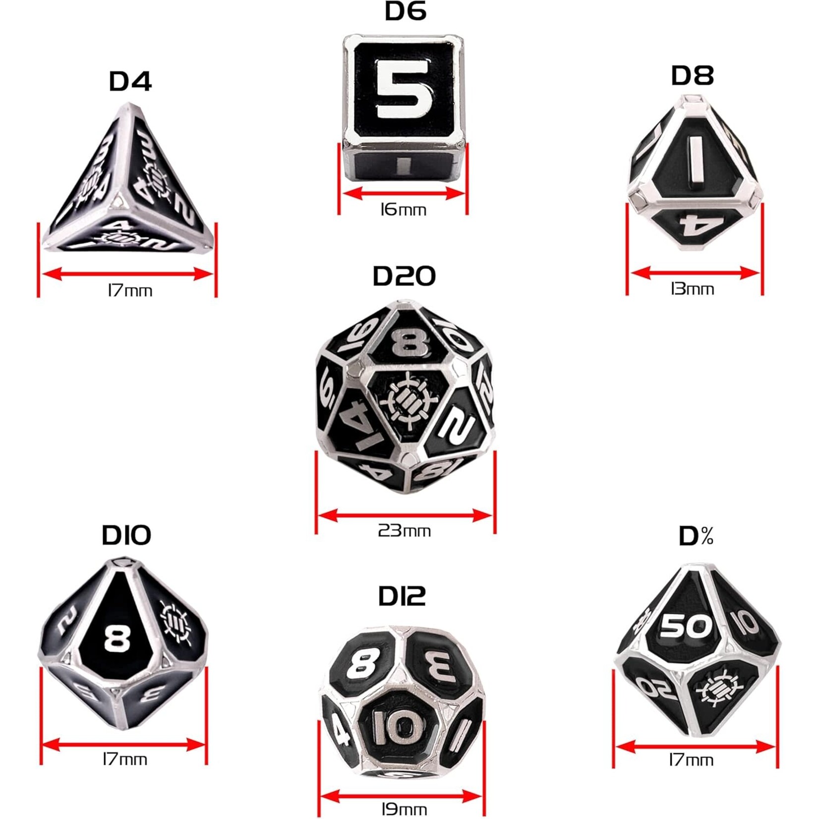 Metal Dice Set: Dragon Black (7)