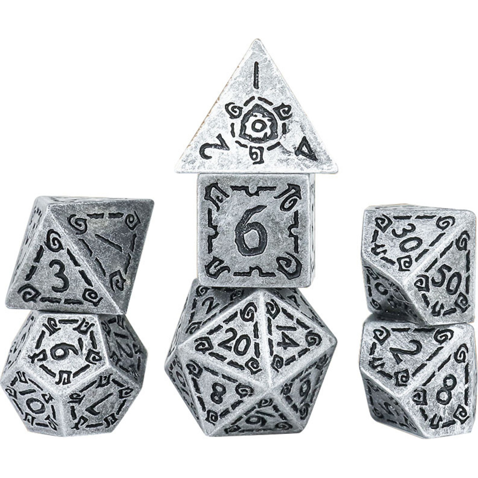 Sirius Dice RPG Dice Set (7): Illusory Metal - Silver