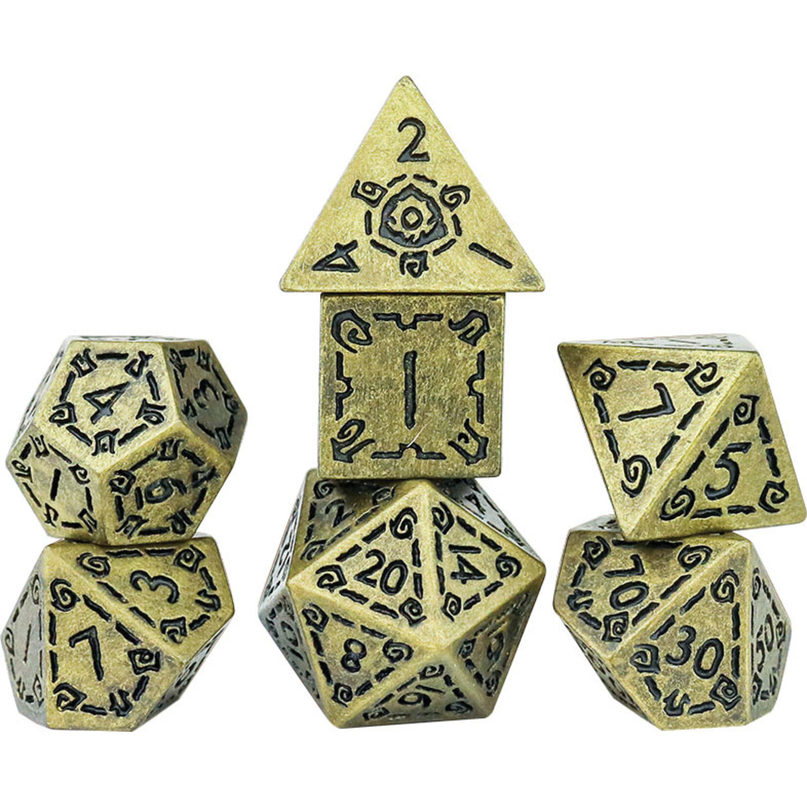 Sirius Dice RPG Dice Set (7): Illusory Metal - Gold