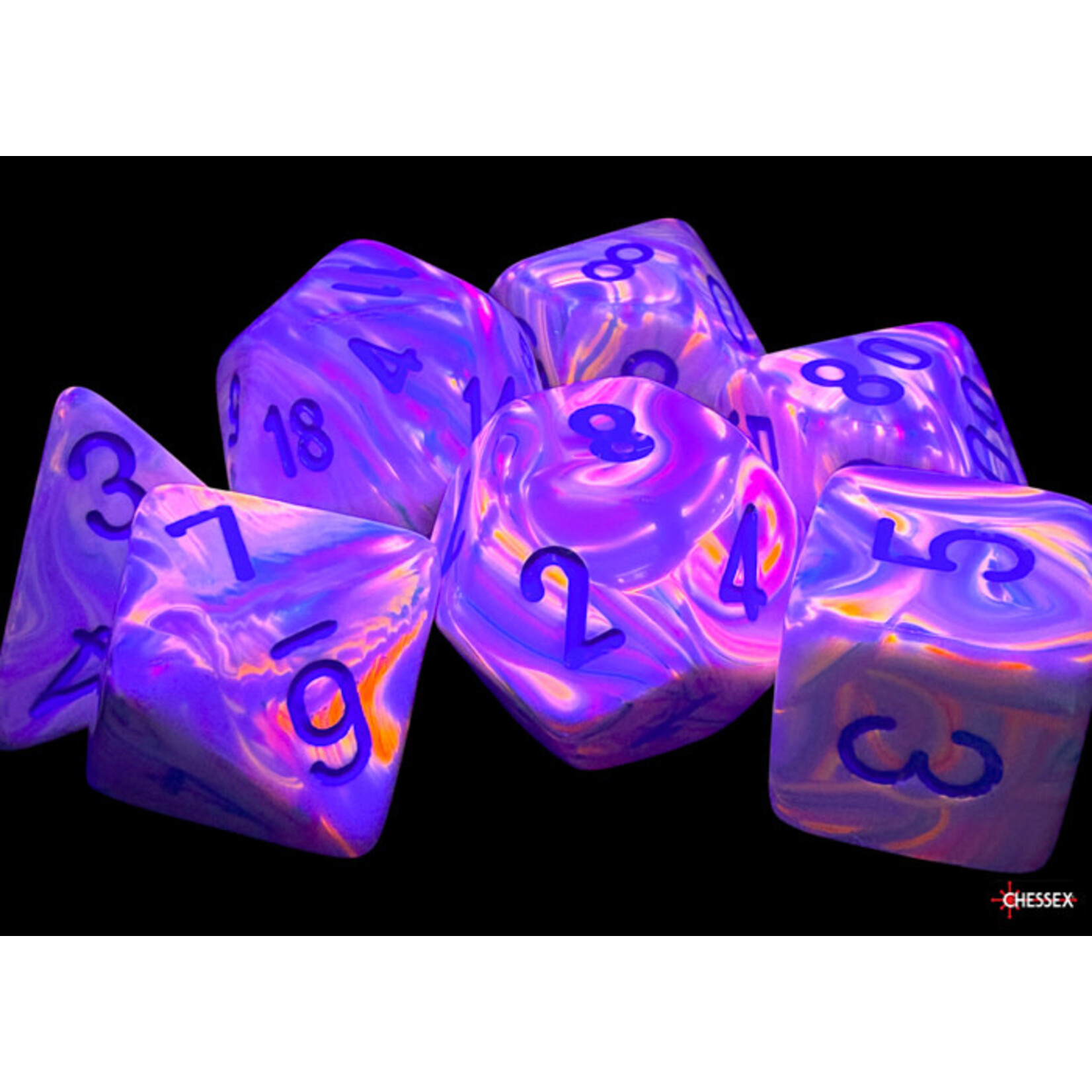 Chessex Festive Mega-hedral Pop Art/blue 7-Die Set