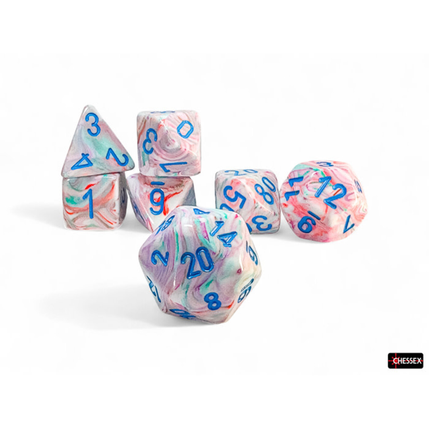 Chessex Festive Mega-hedral Pop Art/blue 7-Die Set