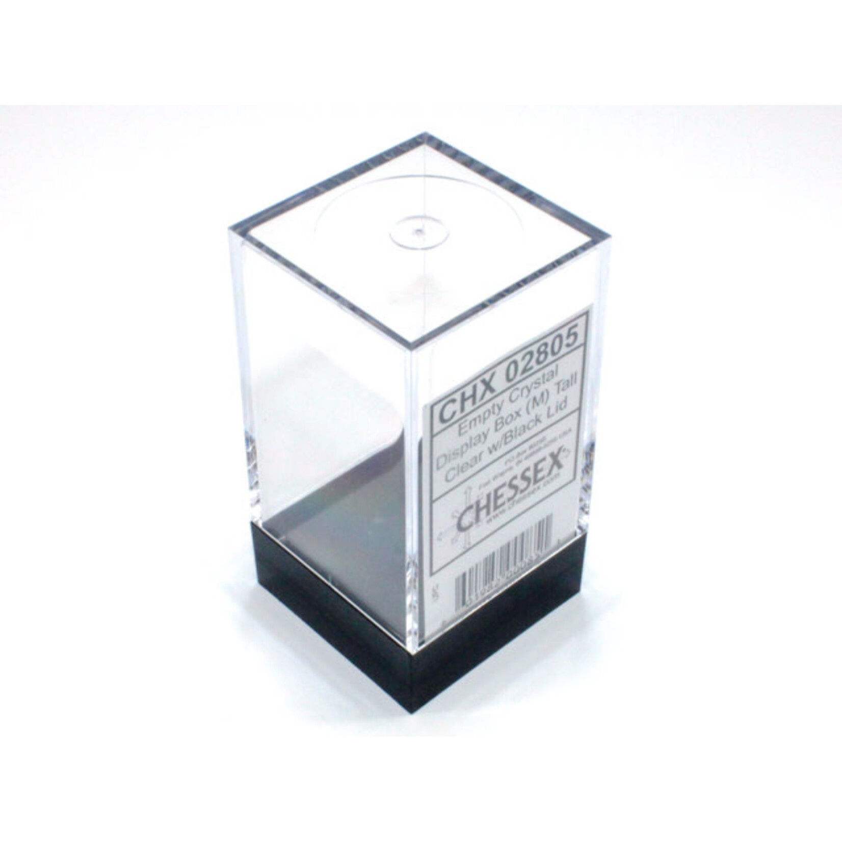 Chessex Empty Crystal Display Box (M) Tall Clear w/Black Lid