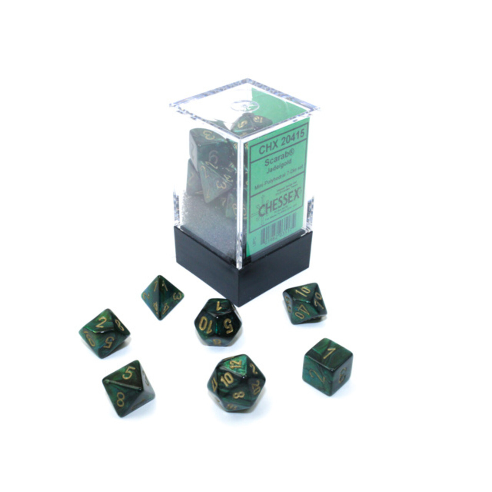 Chessex Scarab Mini-hedral Jade/gold 7-Die Set