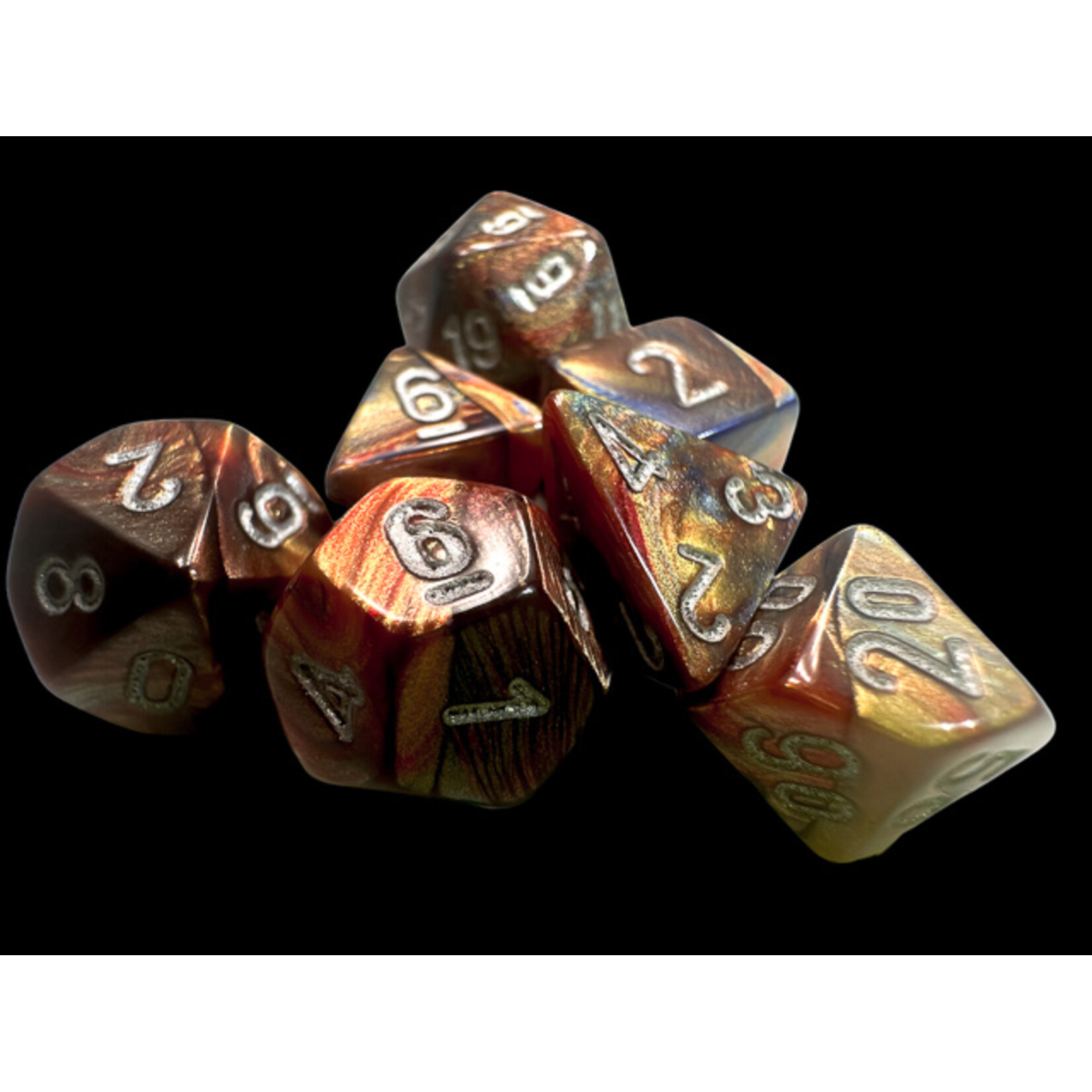 Chessex Lustrous Mini-hedral Gold/silver 7-Die set