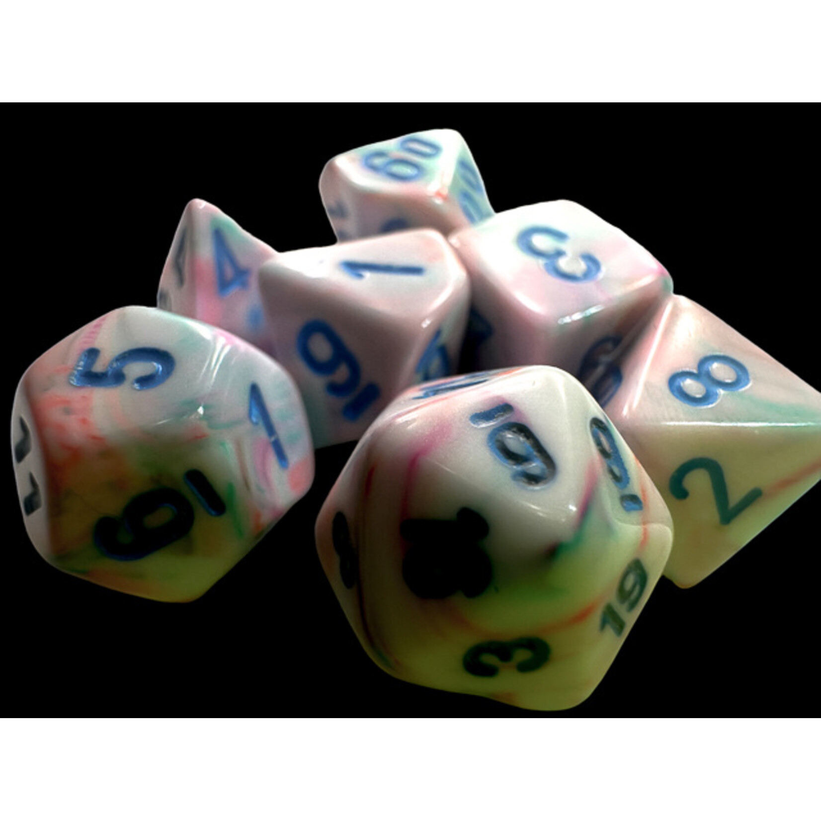 Chessex Festive Mini-hedral Pop Art/blue 7-Die set