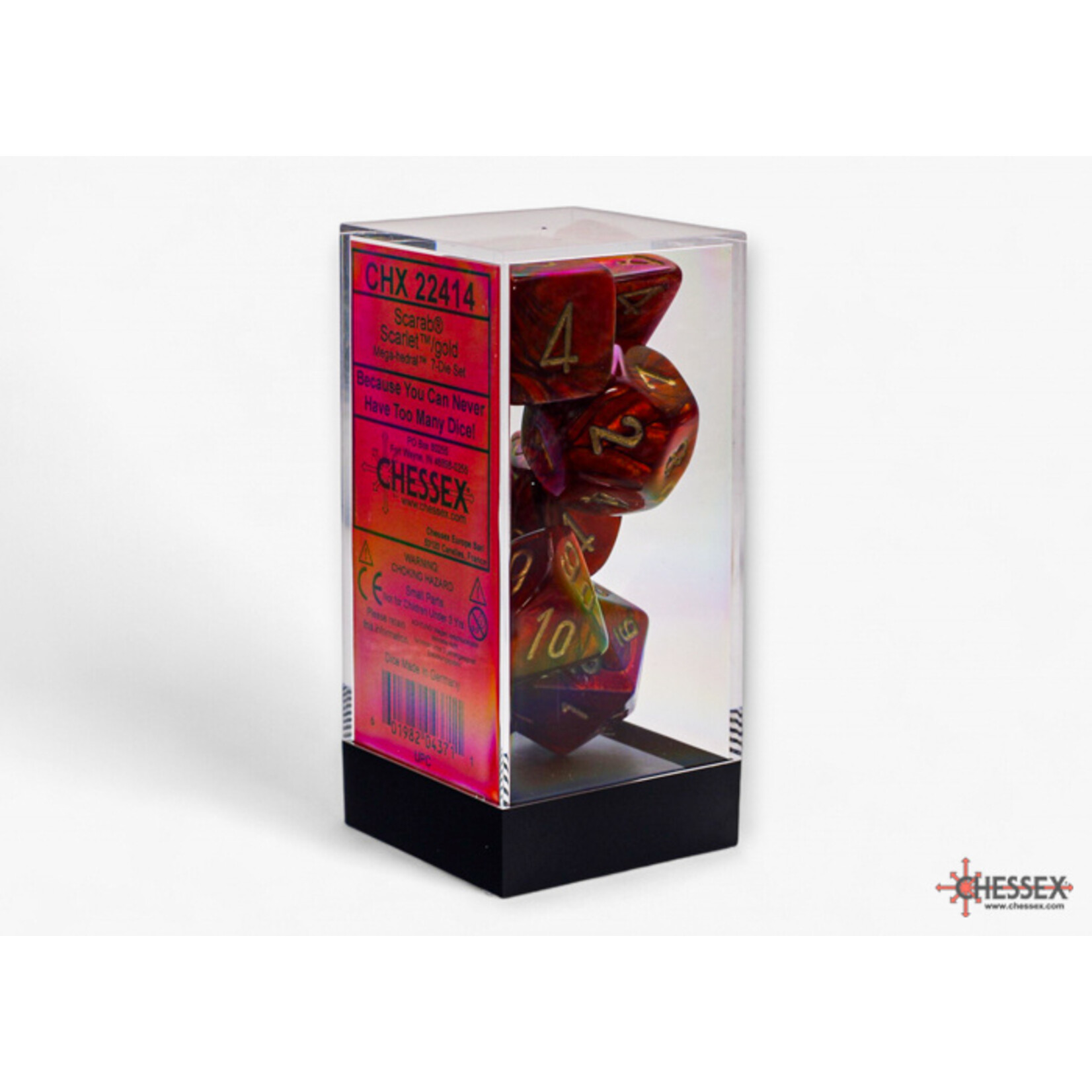 Chessex Scarab Mega-hedral Scarlet/gold 7-Die Set