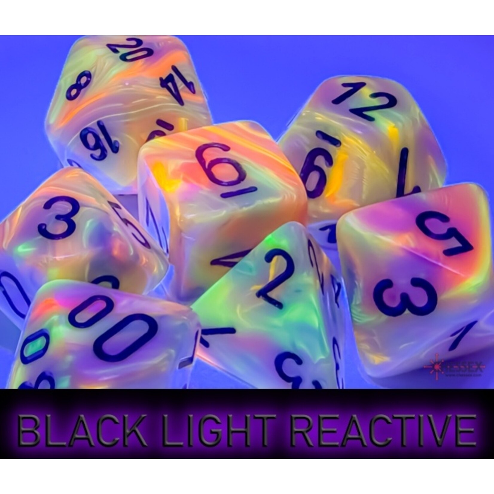 Chessex Festive Mega-hedral Circus/black 7-Die set