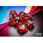Chessex Translucent Red/white Polyhedral 7-Dice Set