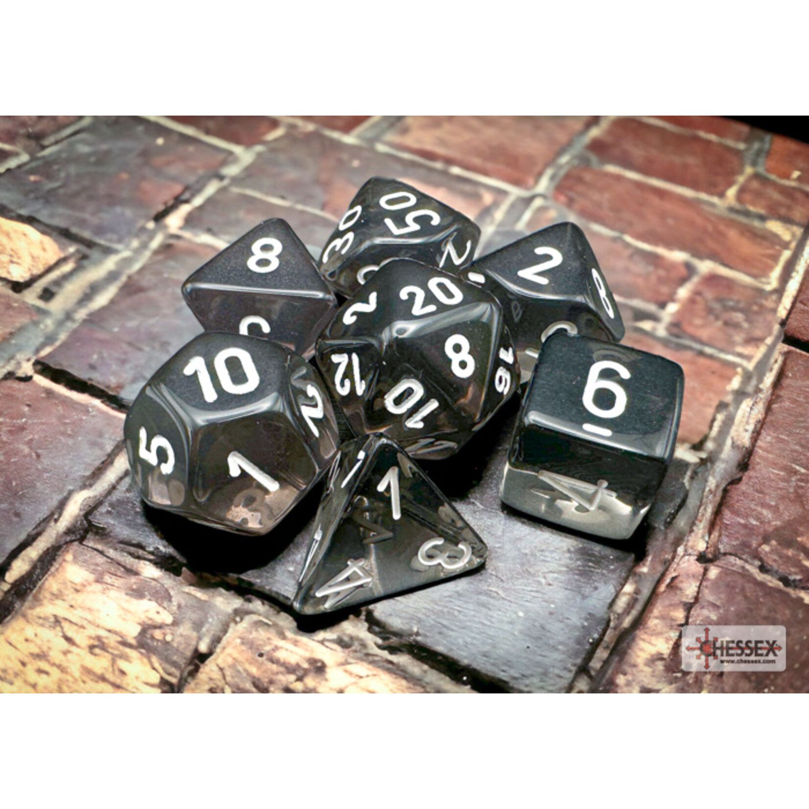 Chessex Translucent Poly Smoke/White (7)