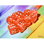 Chessex Translucent Orange/white 16mm d6 Dice Block (12 dice)