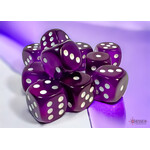 Chessex Translucent Purple/white 16mm d6 Dice Block (12 dice)