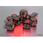 Chessex Translucent Smoke/red 16mm d6 Dice Block (12 dice)