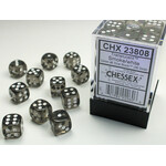 Chessex Translucent Smoke/white 12mm d6 Dice Block (36 dice)
