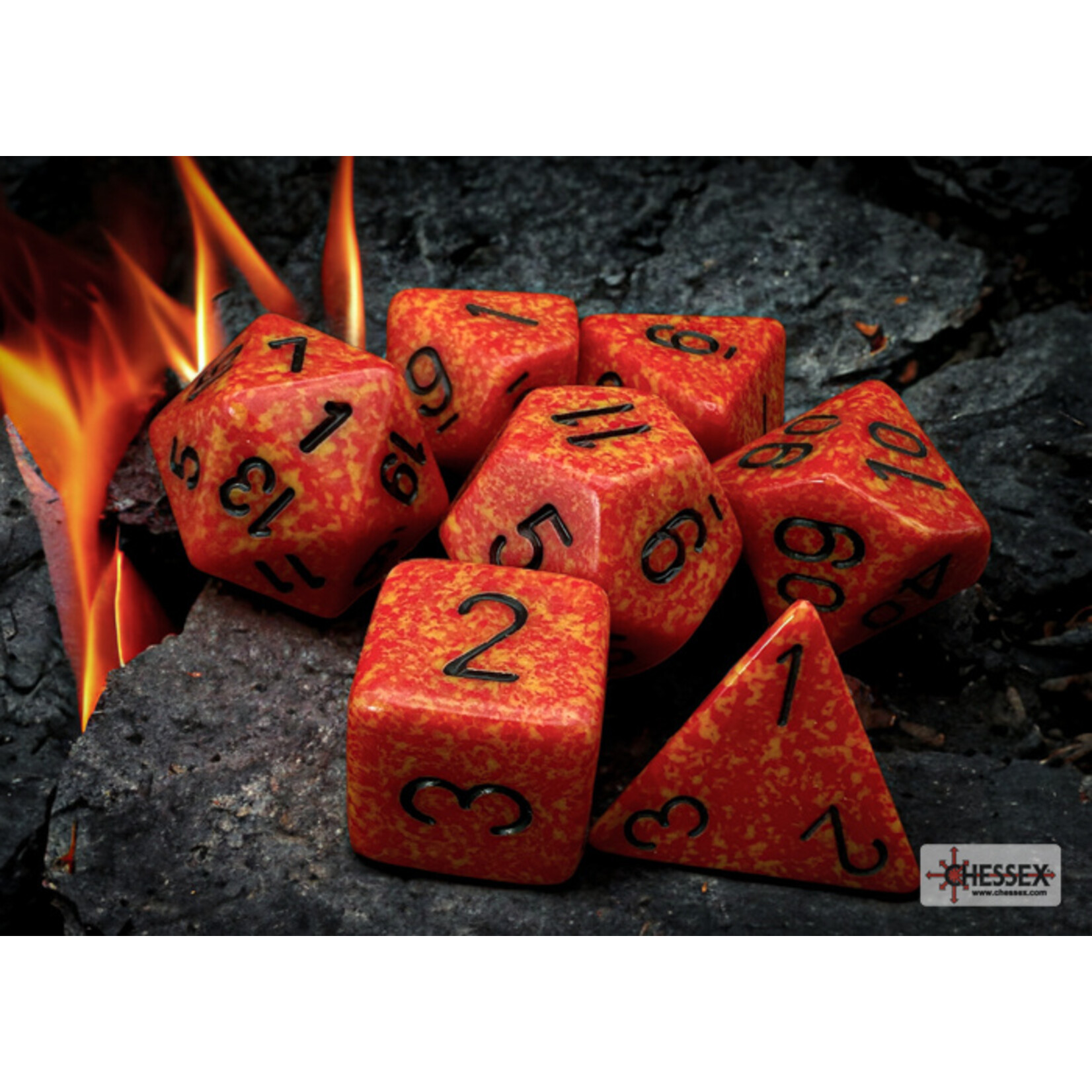 Chessex Speckled Fire Polyhedral 7-Dice Set