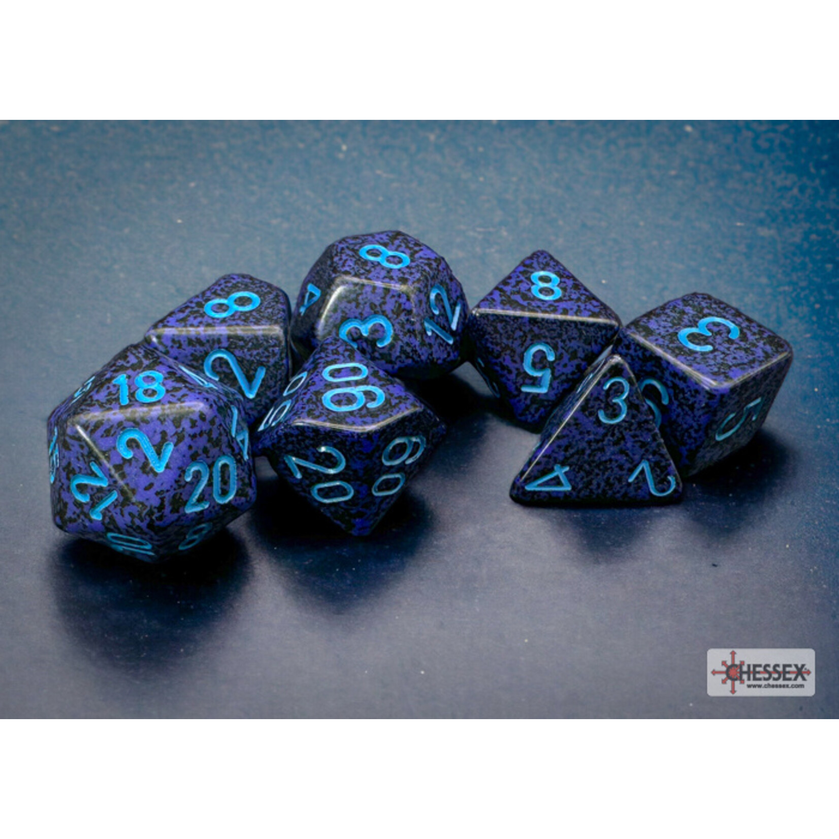 Chessex Speckled Cobalt Polyhedral 7-Dice Set