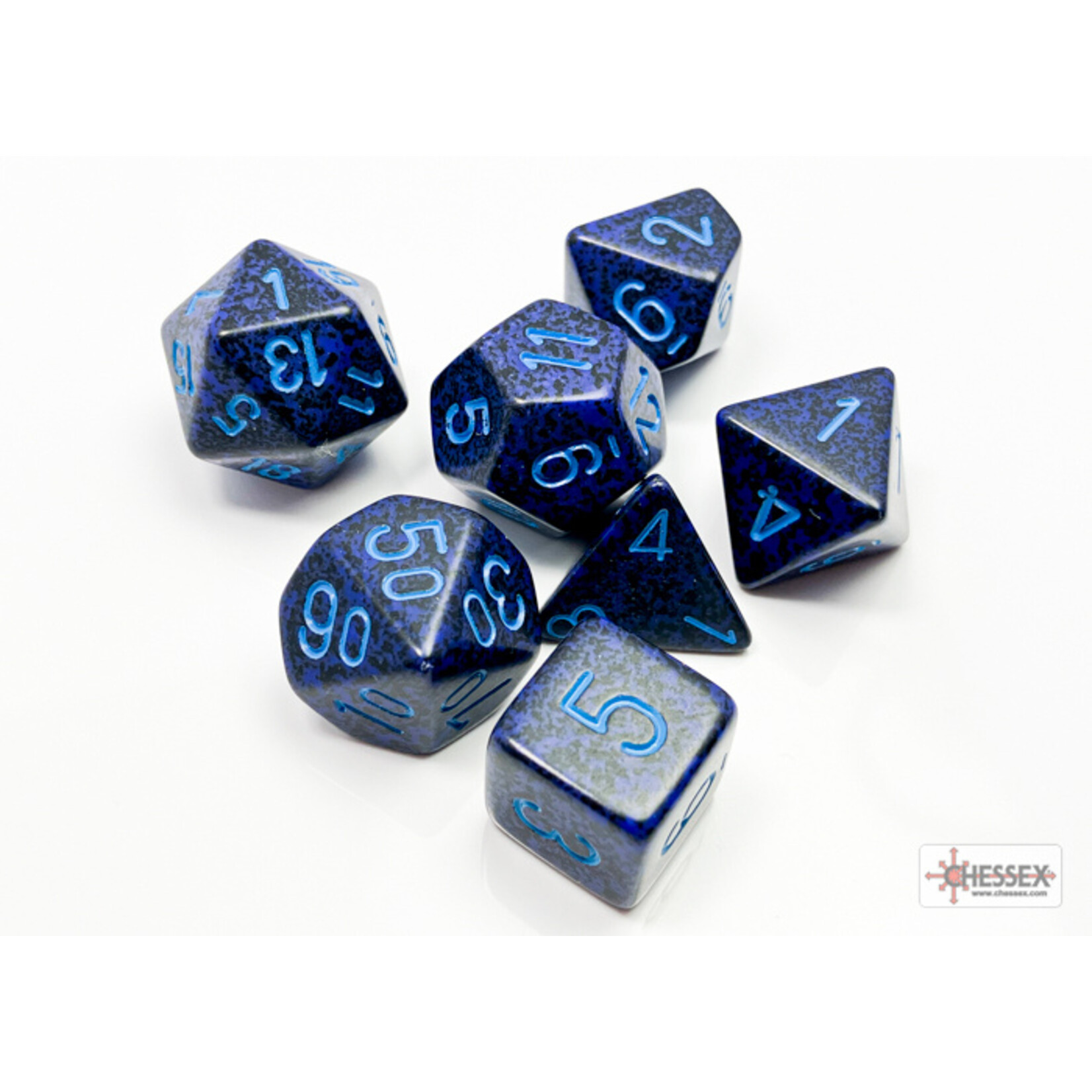 Chessex Speckled Cobalt Polyhedral 7-Dice Set