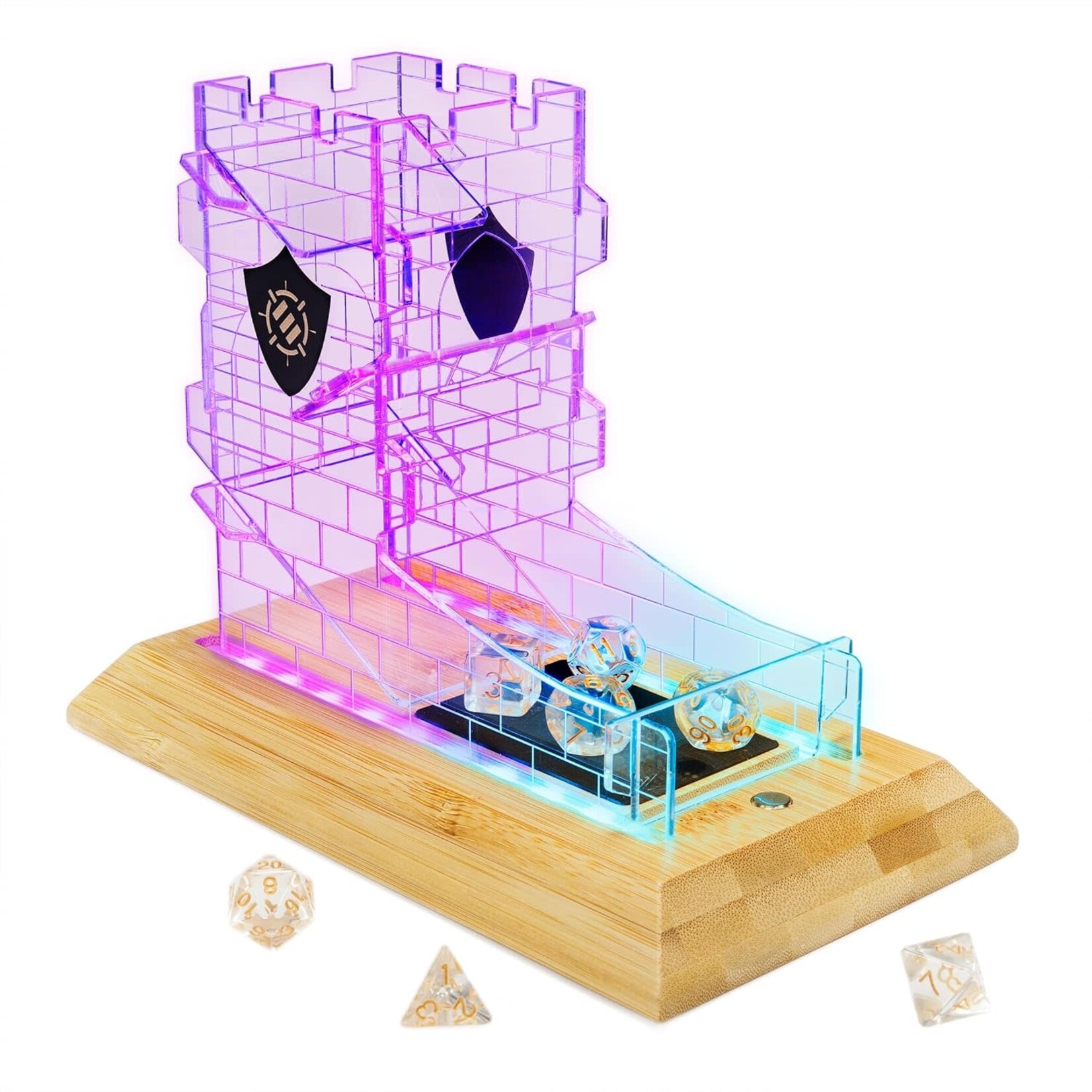AP ENHANCE Tabletop LED Dice Tower with 7-die Clear Dice Set