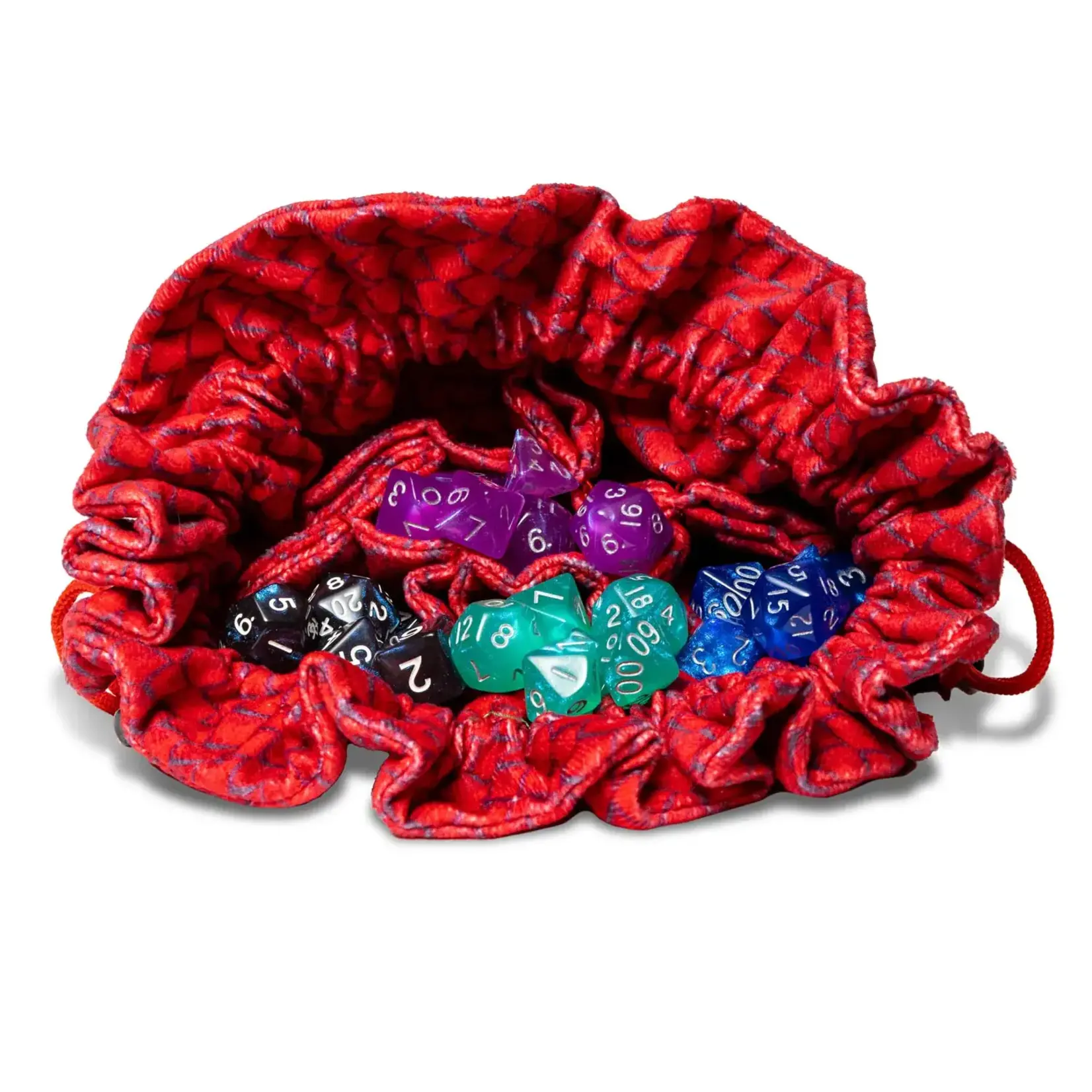 Velvet Dice Bag Compartment Dragon Storm Red