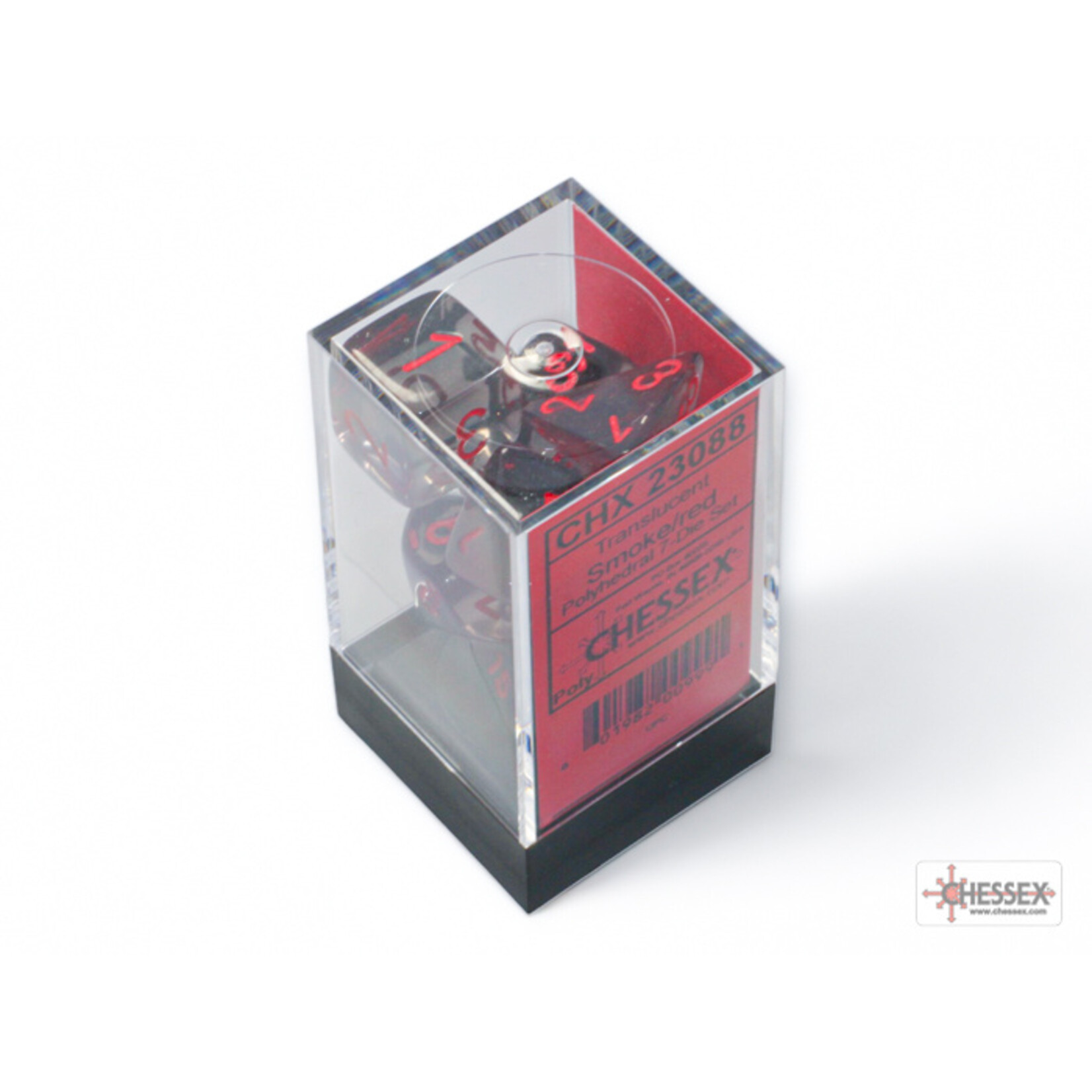 Chessex Translucent Smoke/red Polyhedral 7-Dice Set