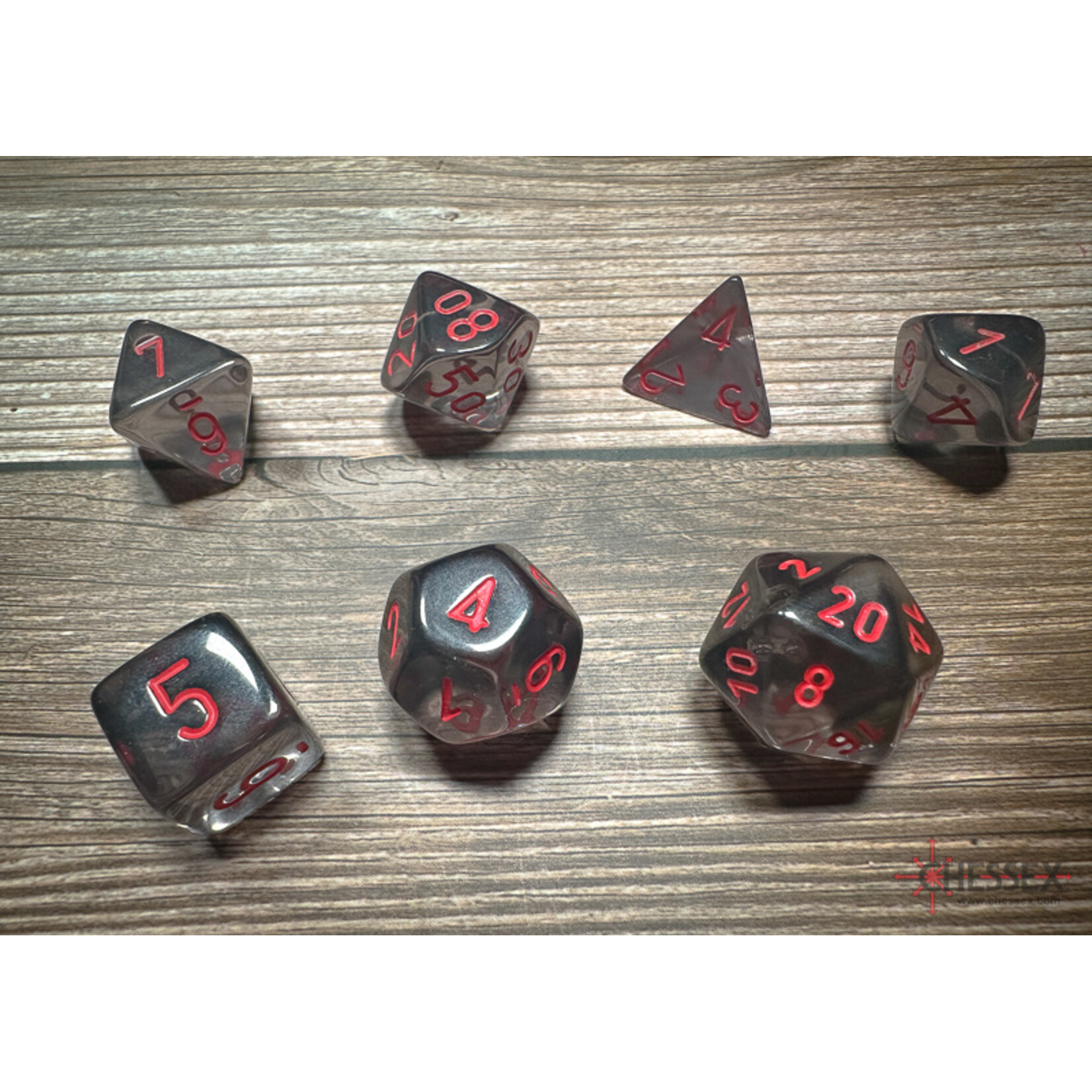 Chessex Translucent Smoke/red Polyhedral 7-Dice Set