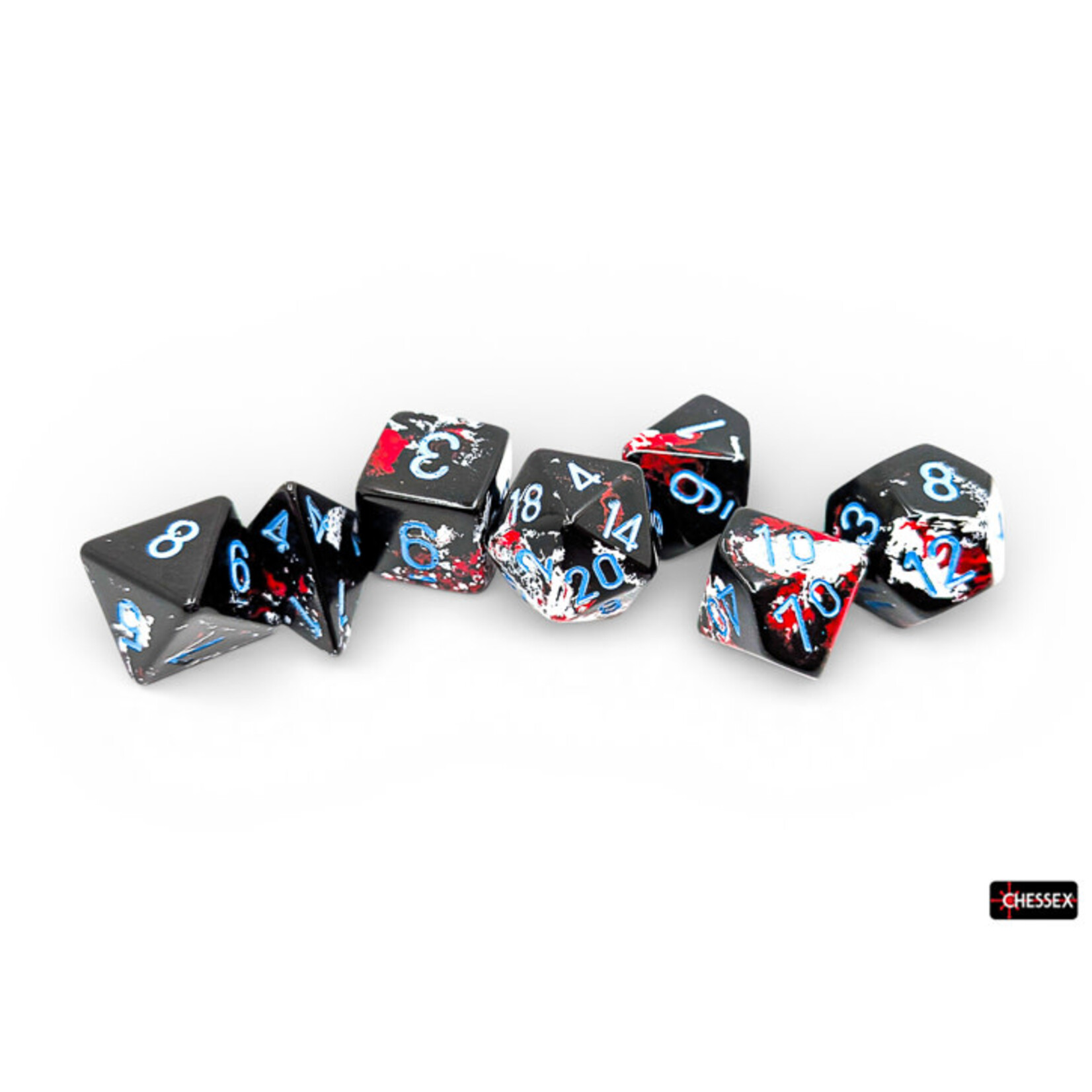 Chessex Brush Polyhedral Dark Side/blue 7-Die Set