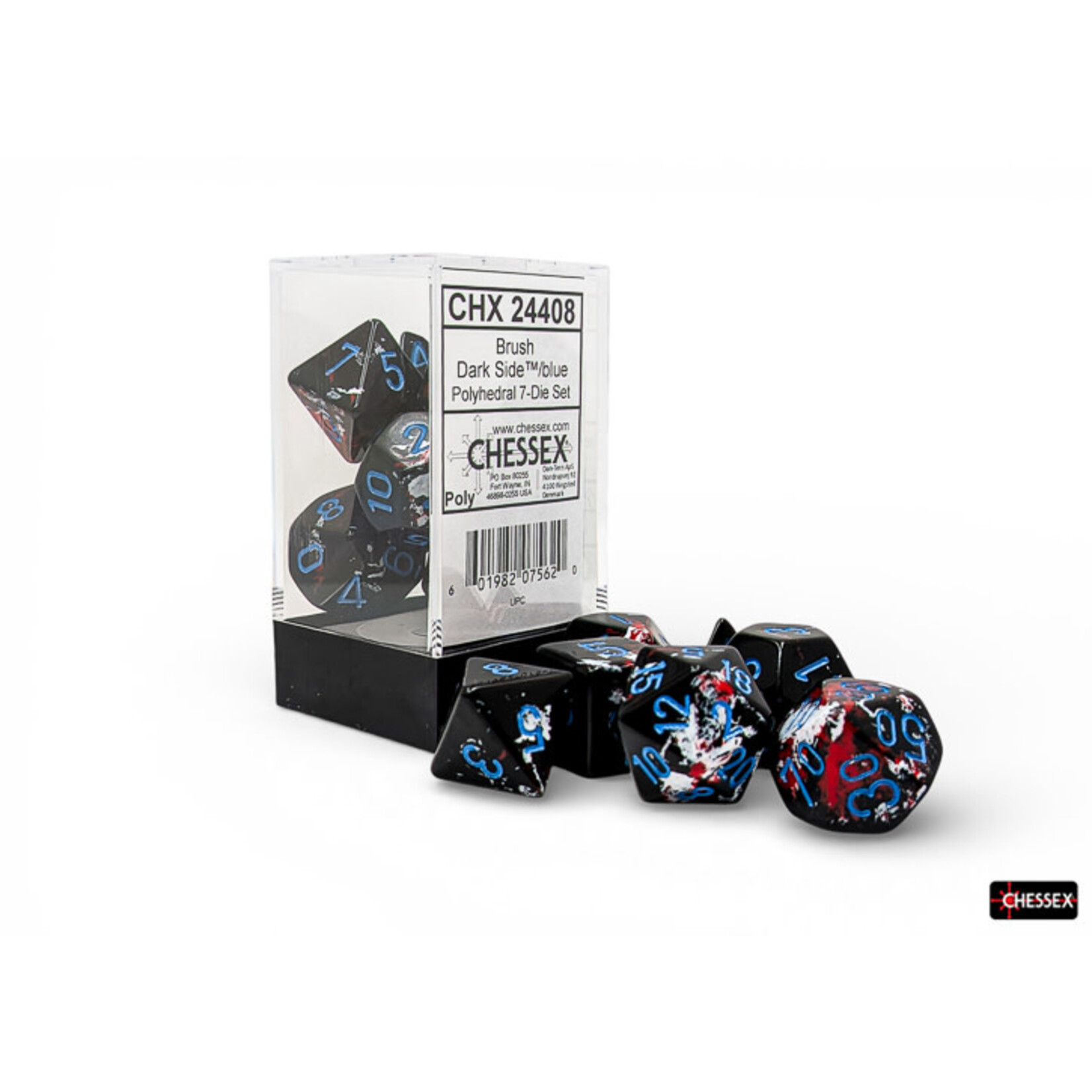 Chessex Brush Polyhedral Dark Side/blue 7-Die Set