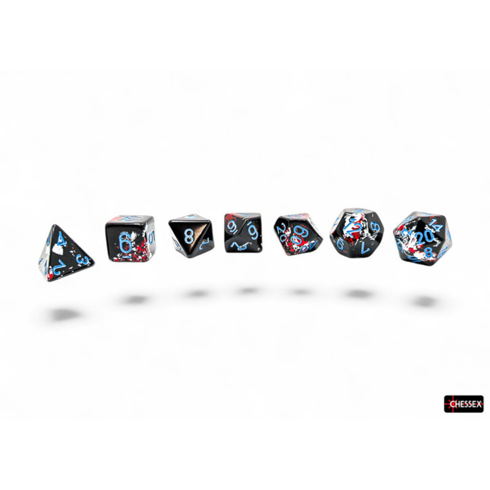 Chessex Brush Polyhedral Dark Side/blue 7-Die Set