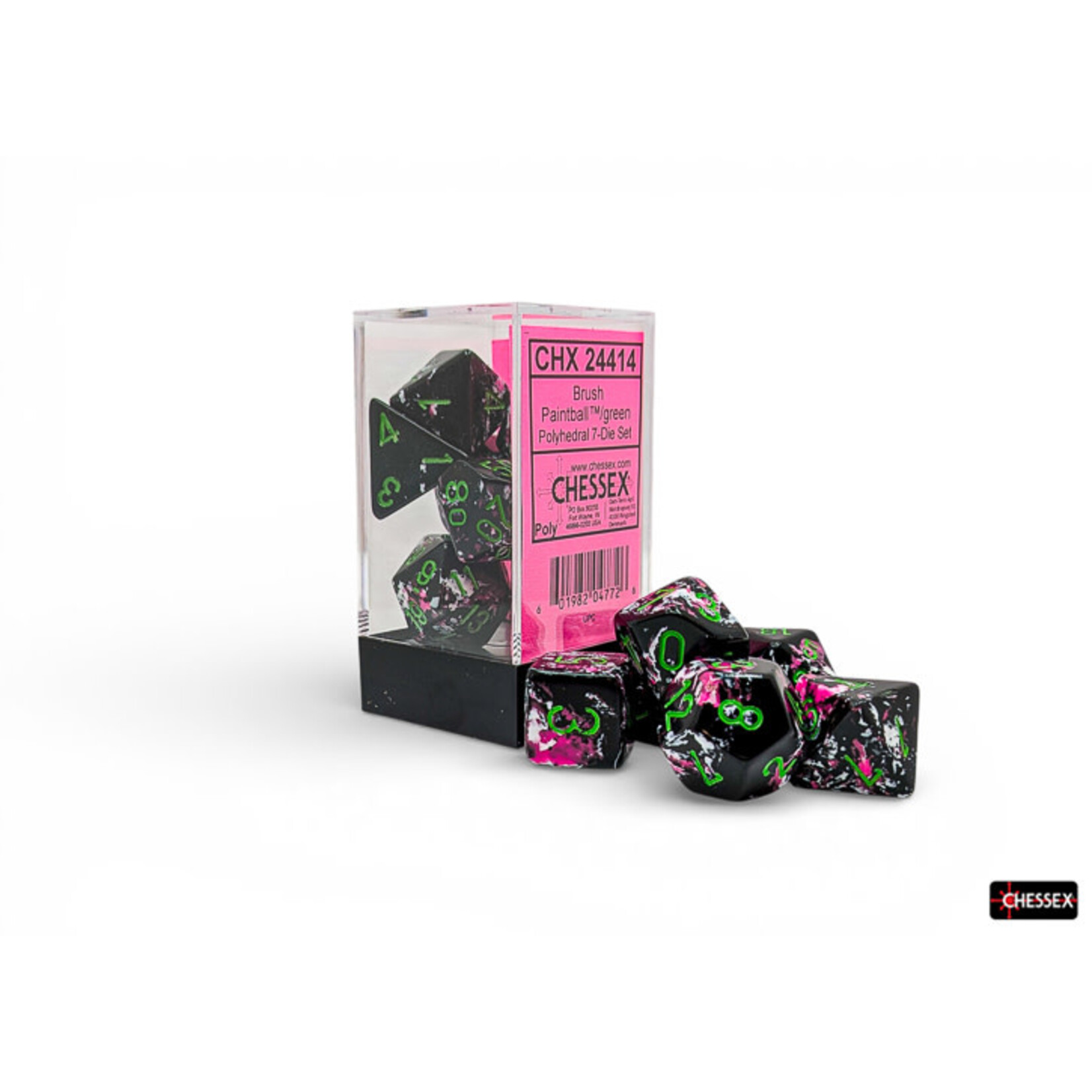 Chessex Brush Polyhedral Paintball/green 7-Die Set