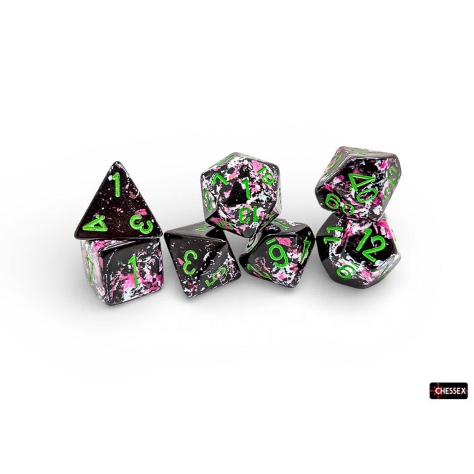 Chessex Brush Polyhedral Paintball/green 7-Die Set