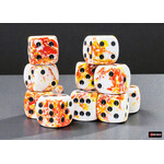 Chessex Brush Sunrise/black 16mm d6 Dice Block (12 dice)